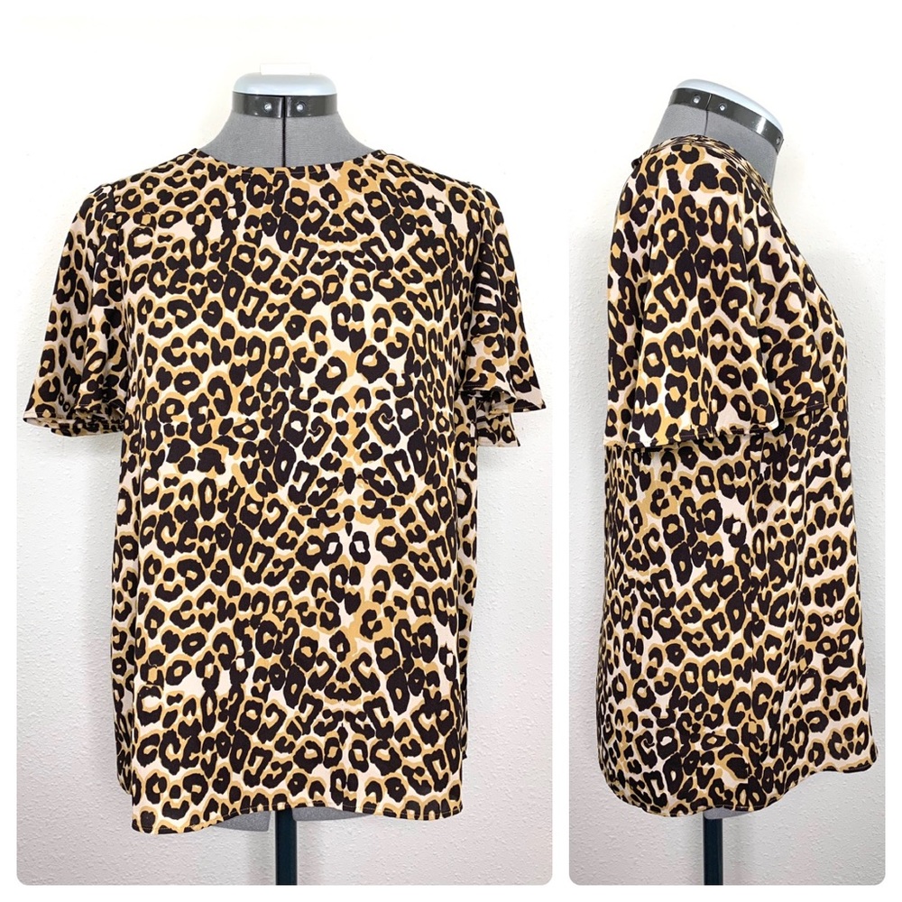 Rebecca Minkoff Leopard Print Flutter Sleeve - image 2
